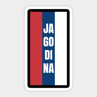 Jagodina City in Serbian Flag Colors Vertical Sticker